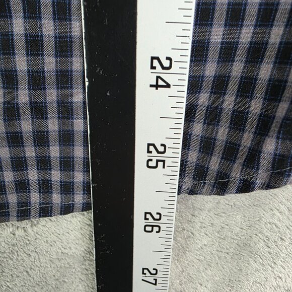 Mens Calvin Klein Navy & Gray Plaid Shirt Long Sleeve Button Down Size S - Picture 7 of 8